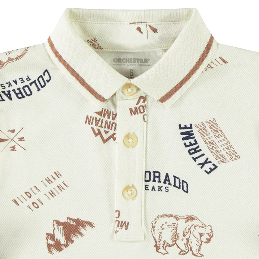 Polo manches longues imprimé fantaisie pour garçon 