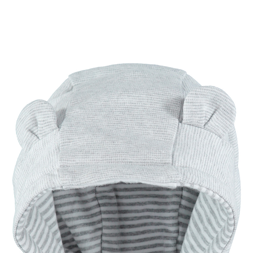 Combi-pilote à capuche en coton avec doublure rayée 