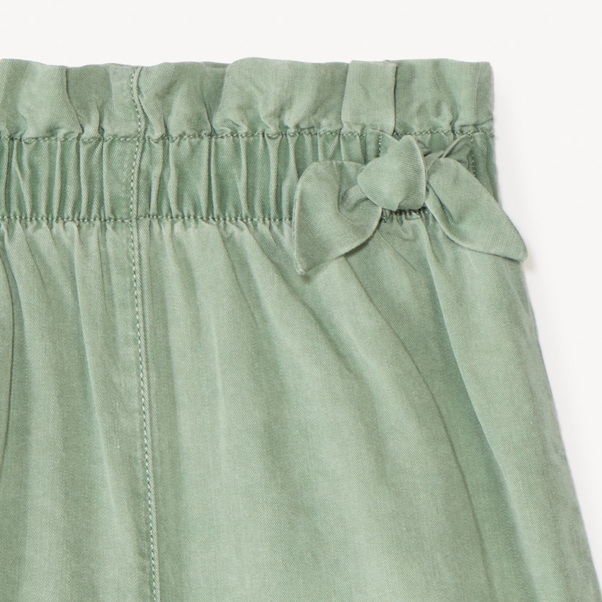 Short en tencel avec nœuds décoratifs pour fille 