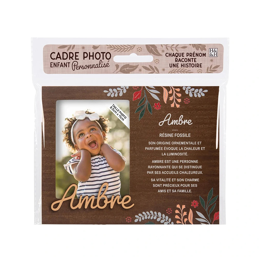 Cadre photo personnalisé 18,5 x 14,5 cm Ambre 
