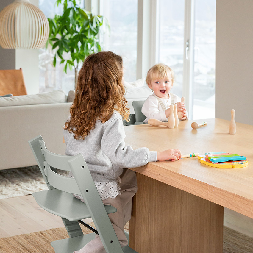 Chaise haute évolutive Tripp Trapp + babyset et plateau - vert glacier 