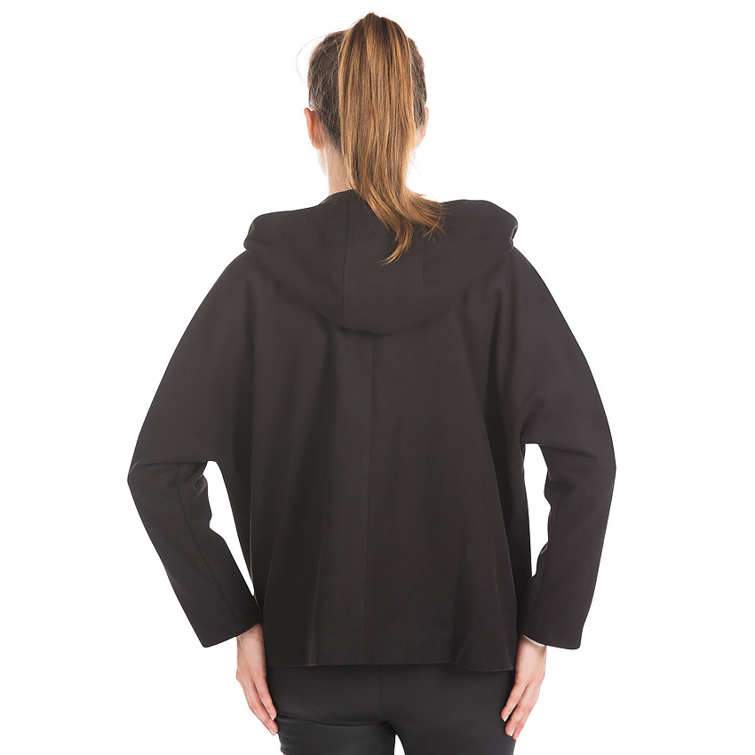 Cape de grossesse à capuche en drap de laine 