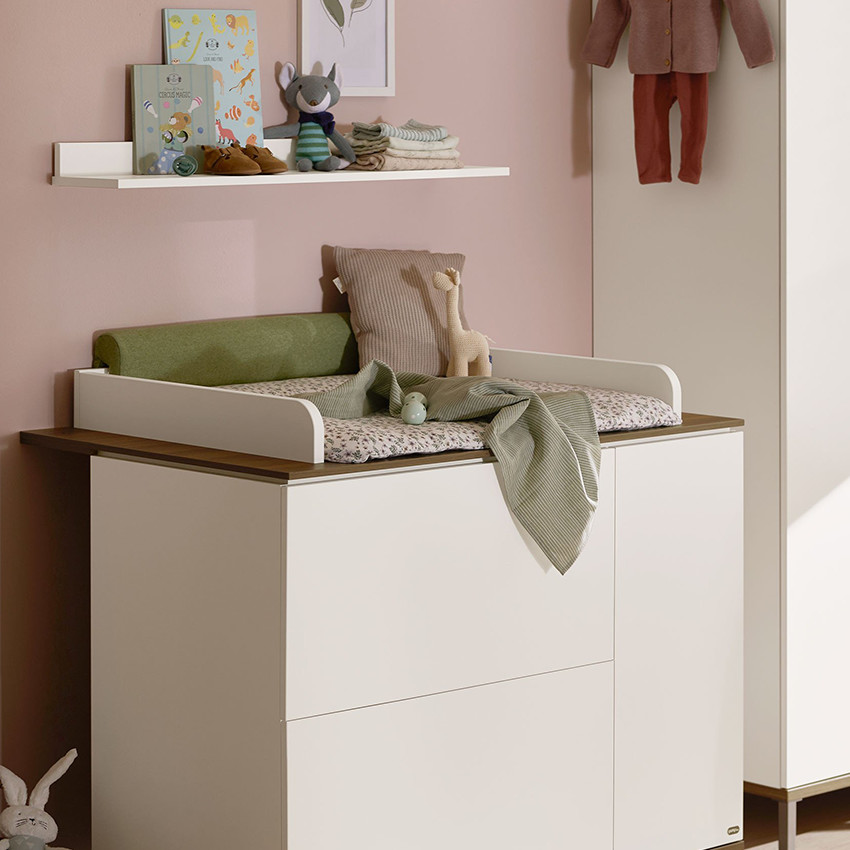 Commode à langer Lovely Aliv off white/dark walnut 