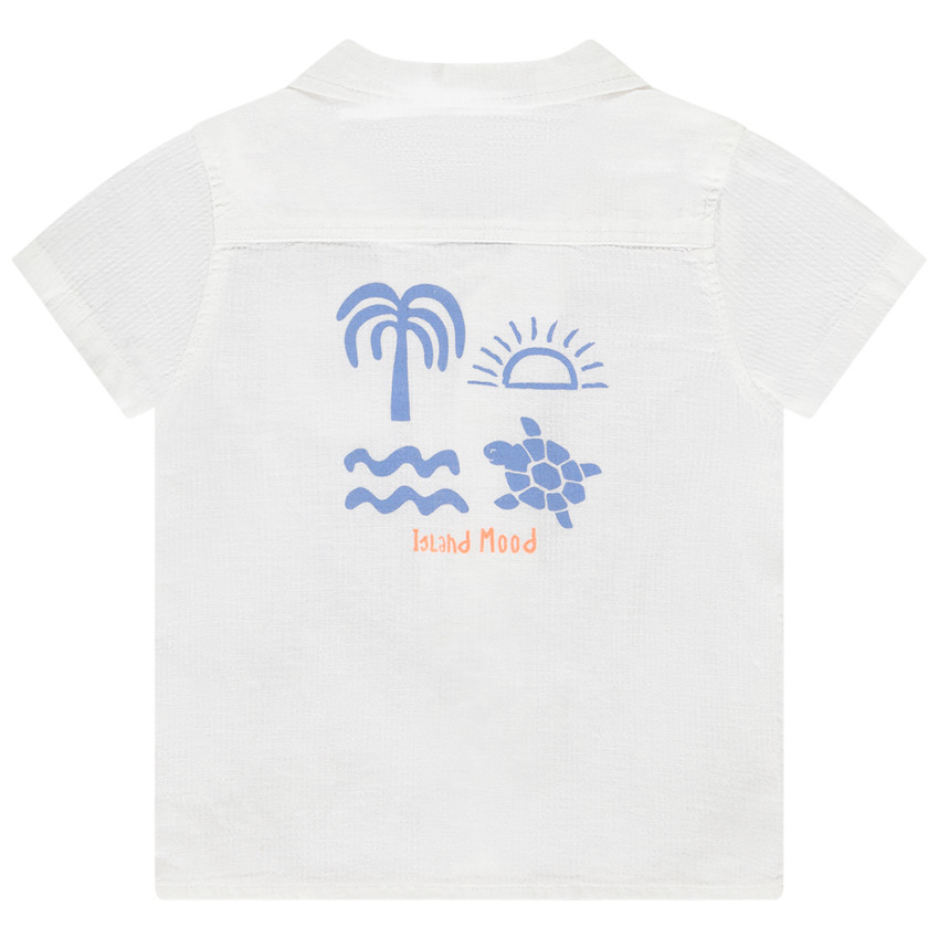 Chemise manches courtes printée à col cubain pour bébé garçon 