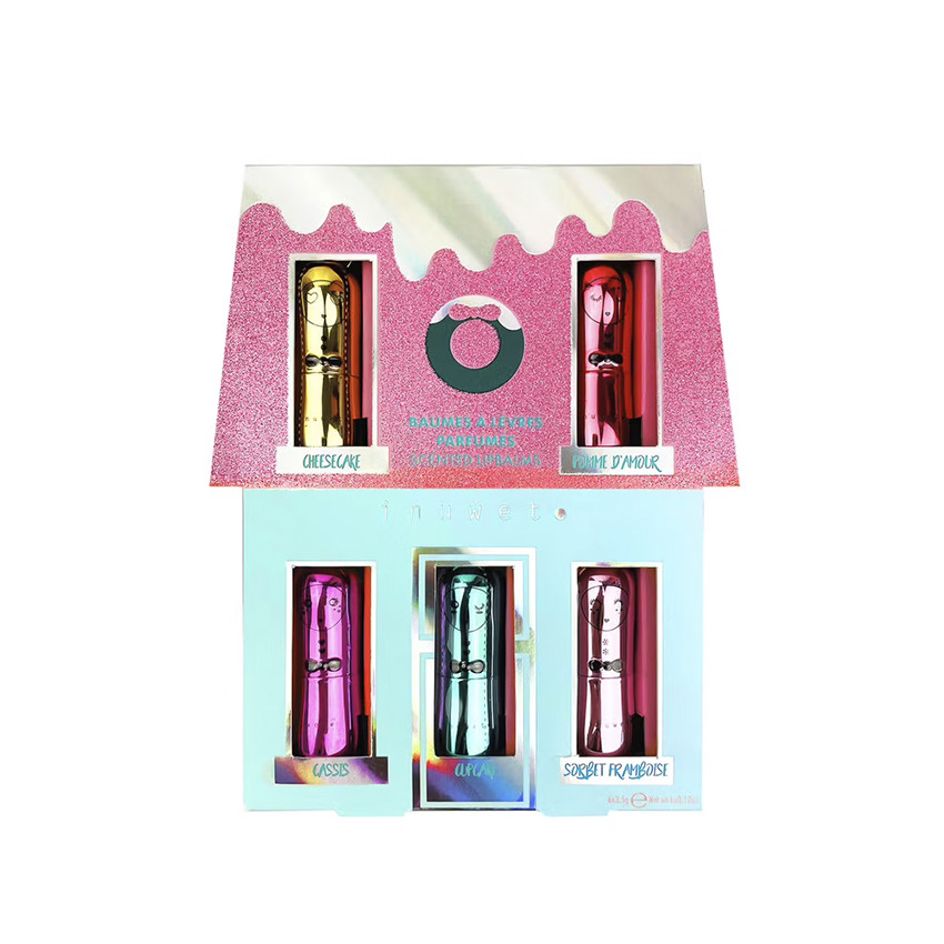 Coffret 5 baumes à lèvres parfumés Winterland métal 