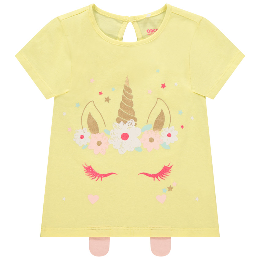 T-shirt manches courtes en coton à imprimé fantaisie 