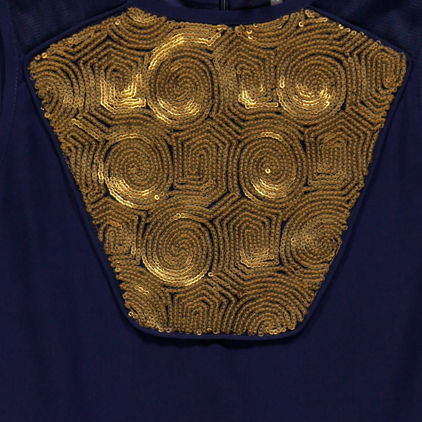 Junior - Robe en crêpe à volant avec motif sequins 