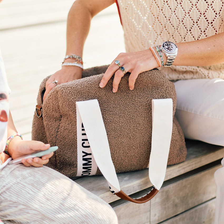 Sac à langer Mommy Club Signature en teddy Brun clair 