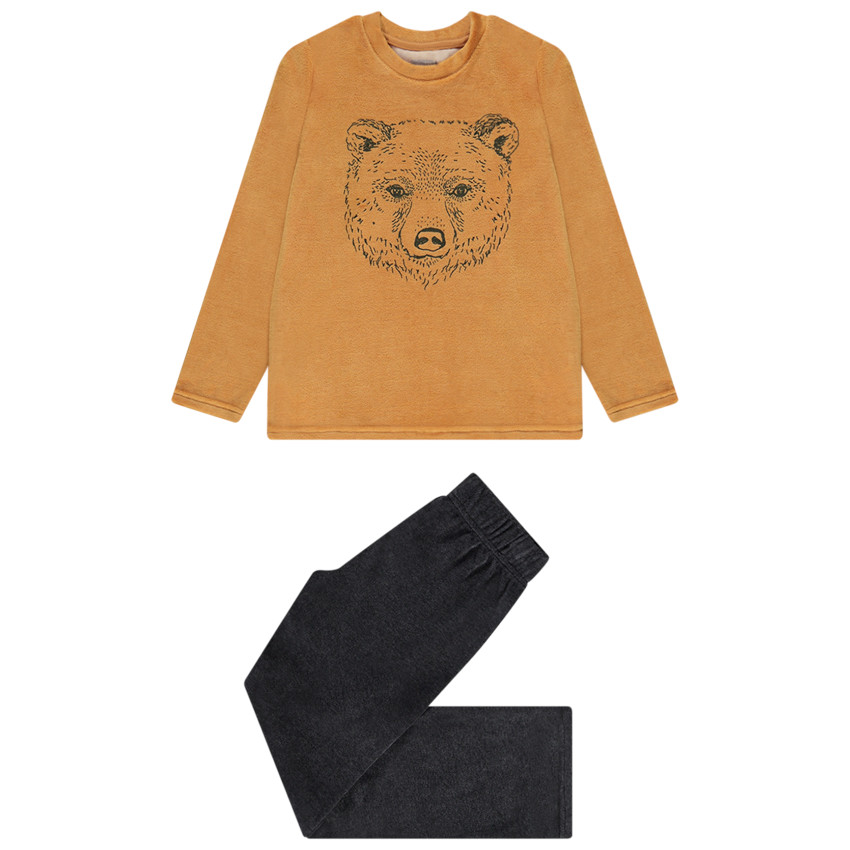 Pyjama 2 pièces en velours print fantaisie pour garçon