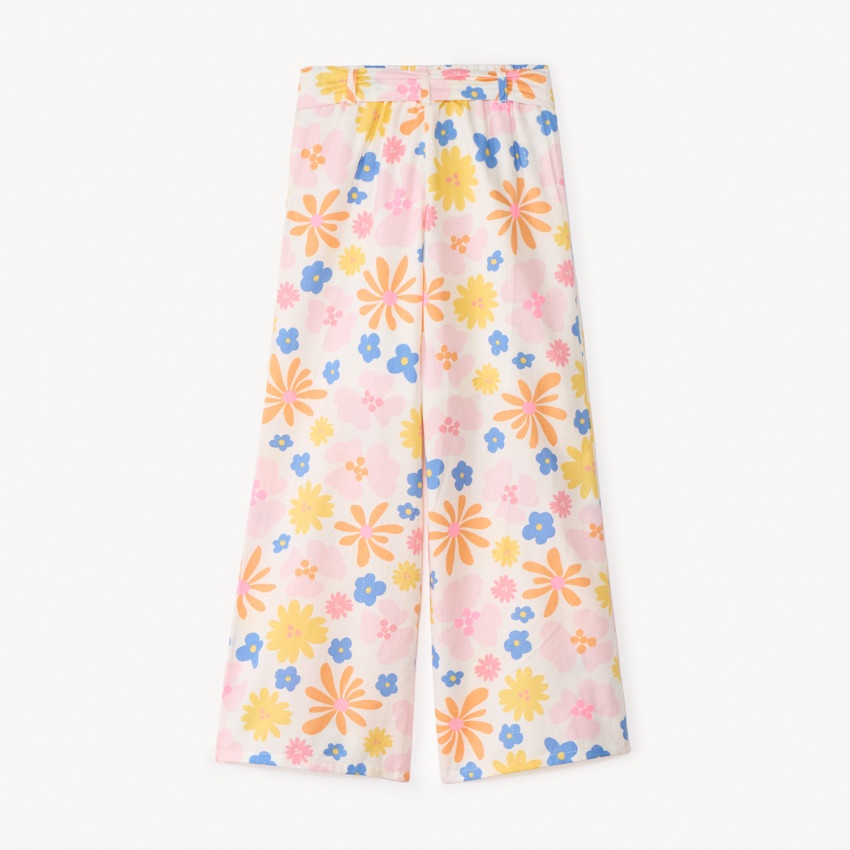 Pantalon large en popeline imprimé fleurs pour fille 