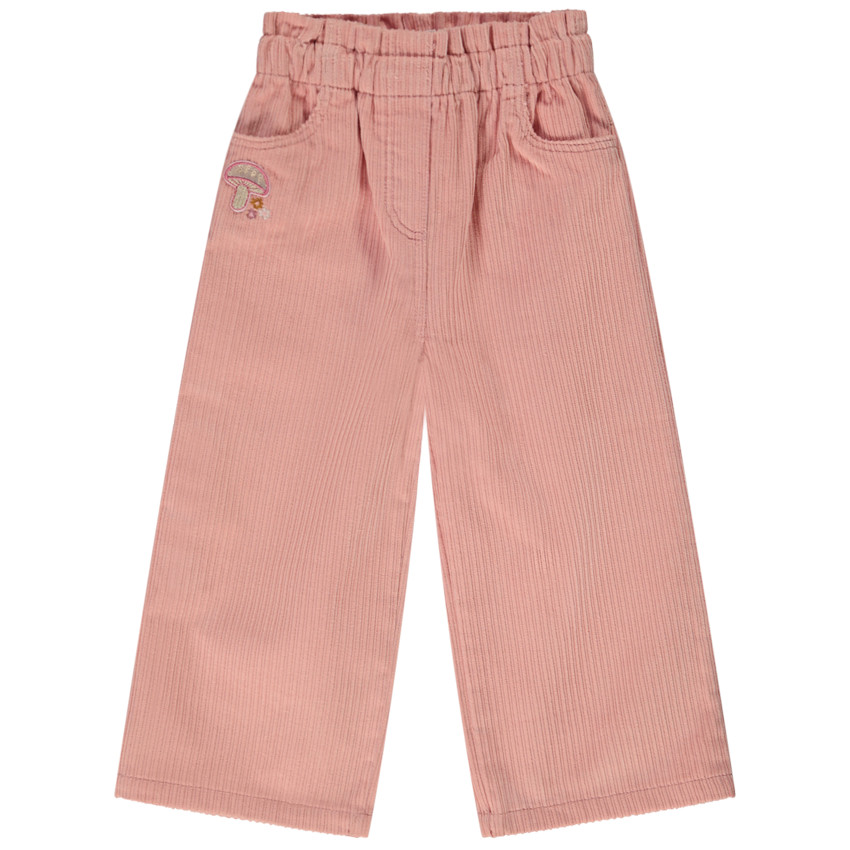 pantalon large en velours côtelé pour bébé fille - rose