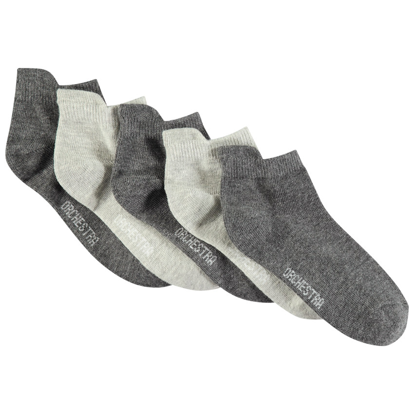 Lot de 5 paires de chaussettes courtes à protections au dos 