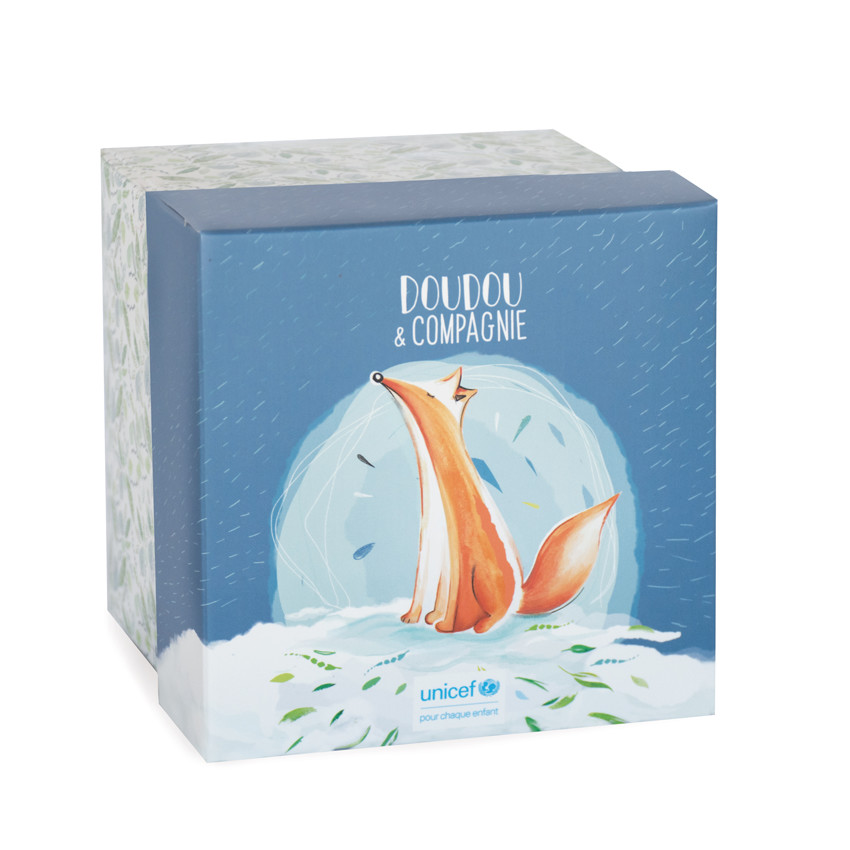 Doudou attache sucette renard 