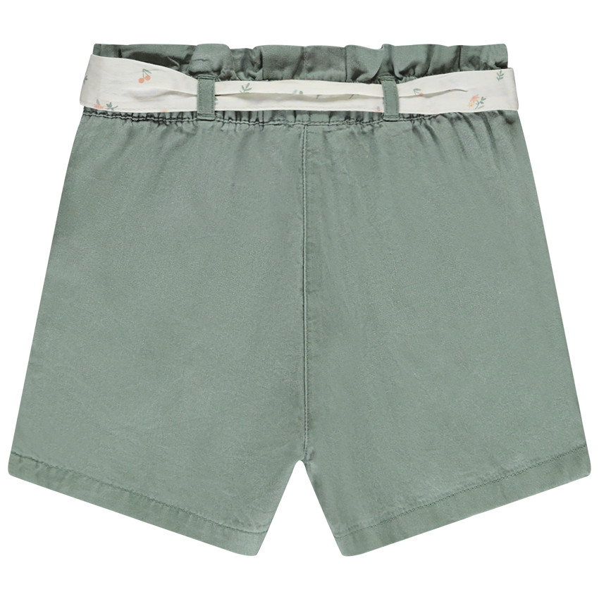 Short en toile avec ceinture à nouer pour bébé fille 