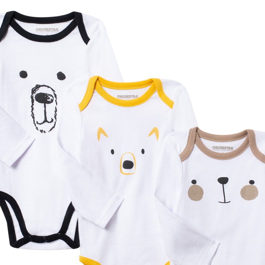 Lot de 7 bodies manches longues en coton pour bébé garçon 
