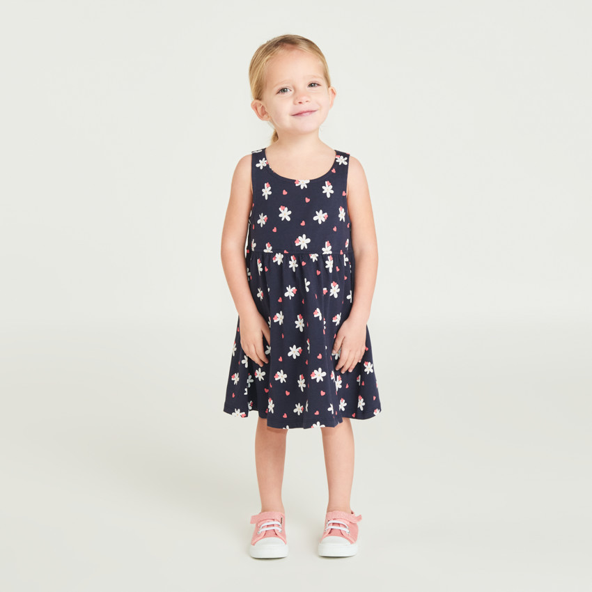 Robe sans manches imprimé fantaisie pour bébé fille 