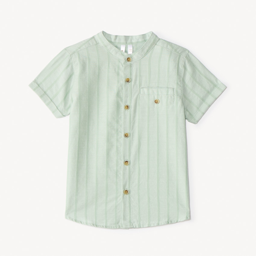Chemise à manches courtes rayée col mao pour bébé garçon