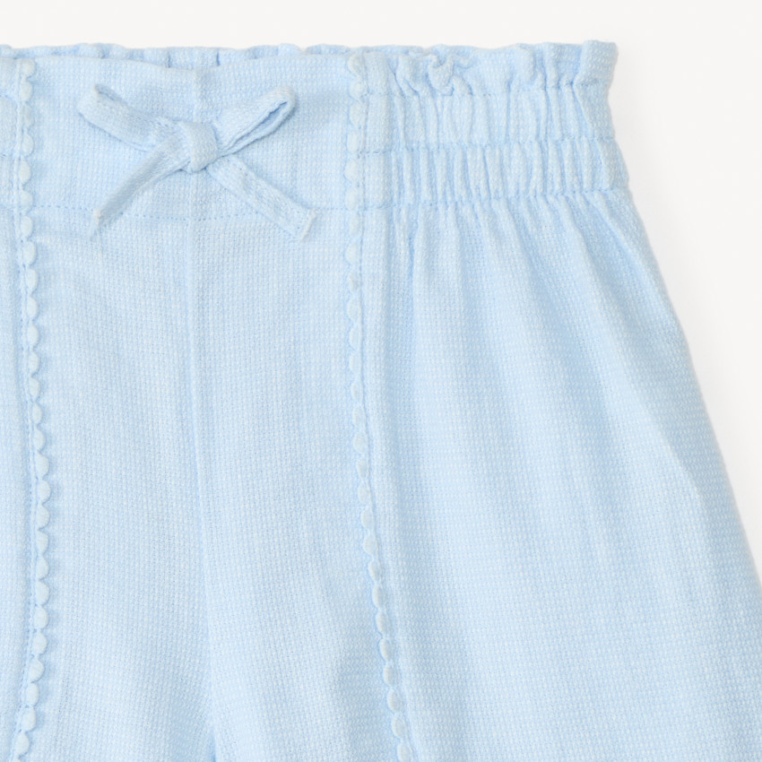 Short en toile avec galon à pompons pour fille 