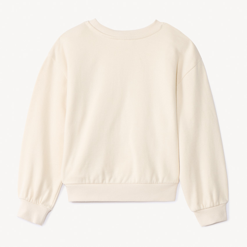 Sweat molleton oversize motif cœur argenté pour fille 