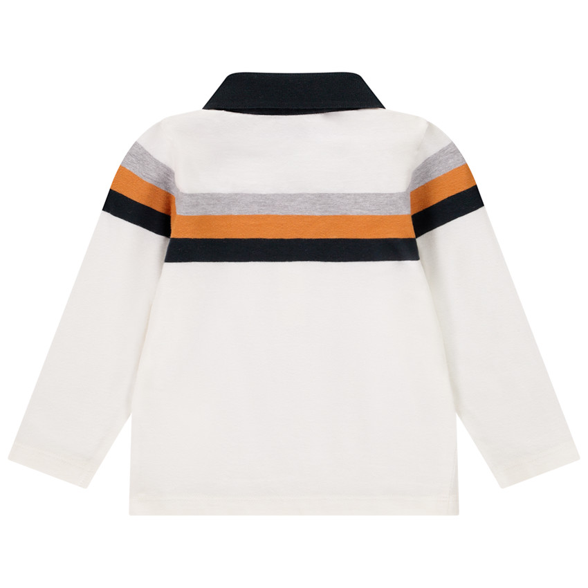 Polo manches longues à rayures contrastées pour bébé garçon 