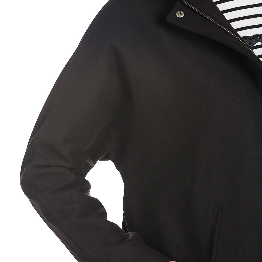 Cape de grossesse à capuche en drap de laine 