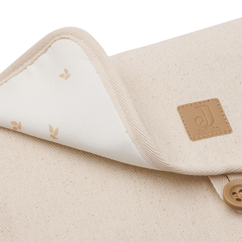 Tapis à langer nomade avec poches en twill effet naturel  