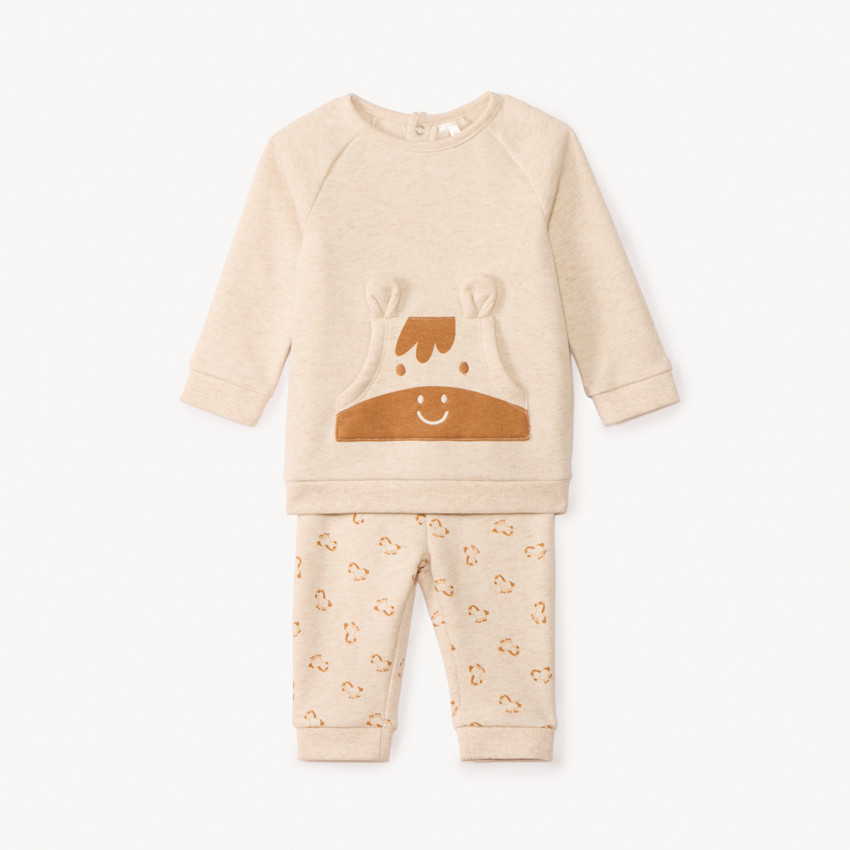 Ensemble jogging molleton motif cheval pour bébé garçon