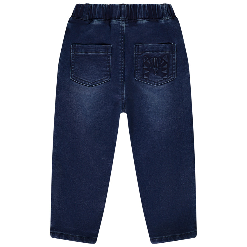 Jean ballon en denim avec print embossed tigre pour bébé garçon 