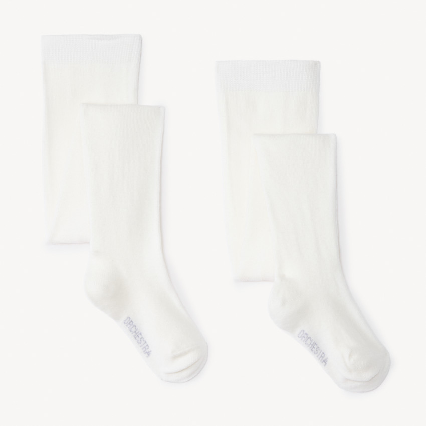 Lot de 2 collants épais unis pour bébé fille