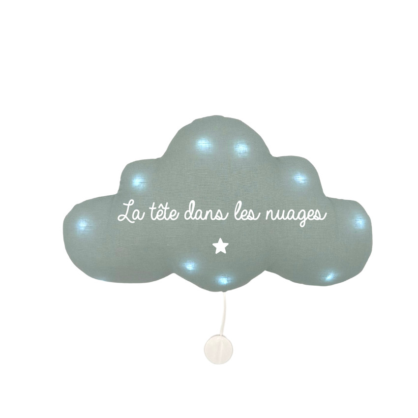 Veilleuse musicale nuage "La tête dans les nuages" - Menthe 