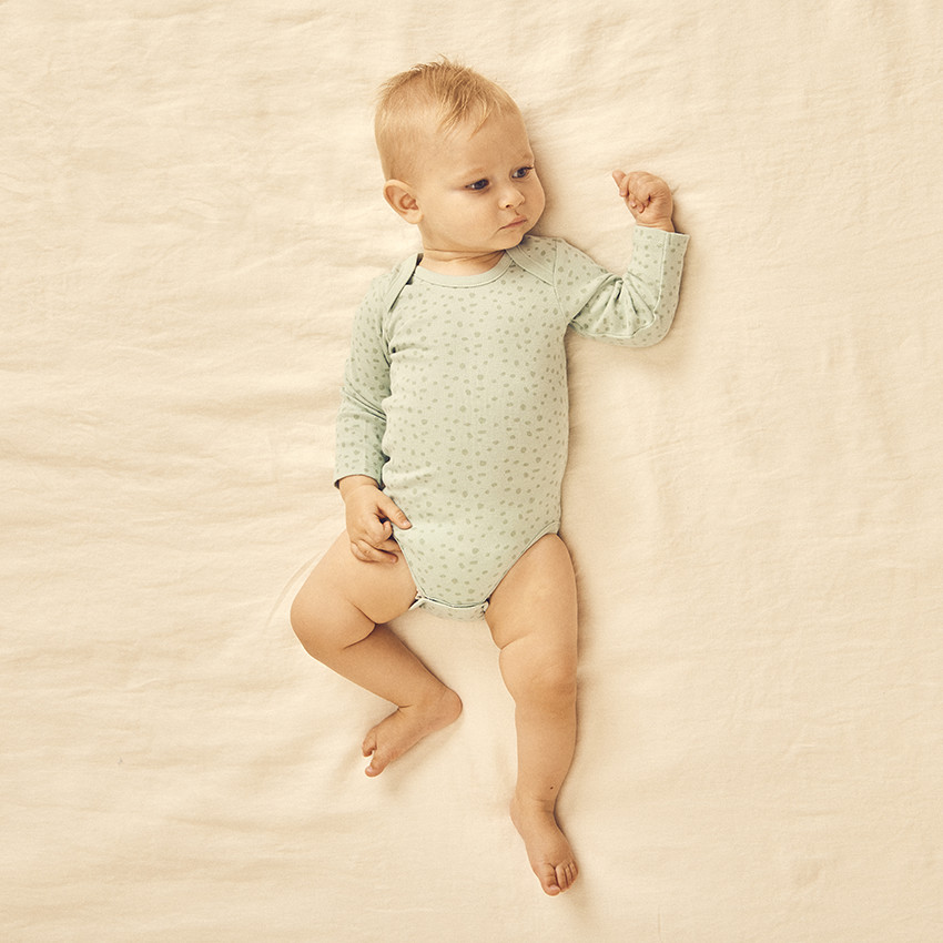 Lot de 3 bodies manches longues imprimé tacheté pour bébé 