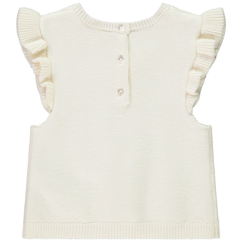 Pull sans manches en tricot torsadé pour bébé fille 