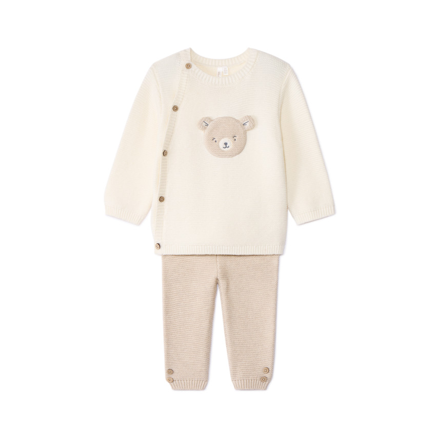 Ensemble 2 pièces Ourson en tricot pour bébé