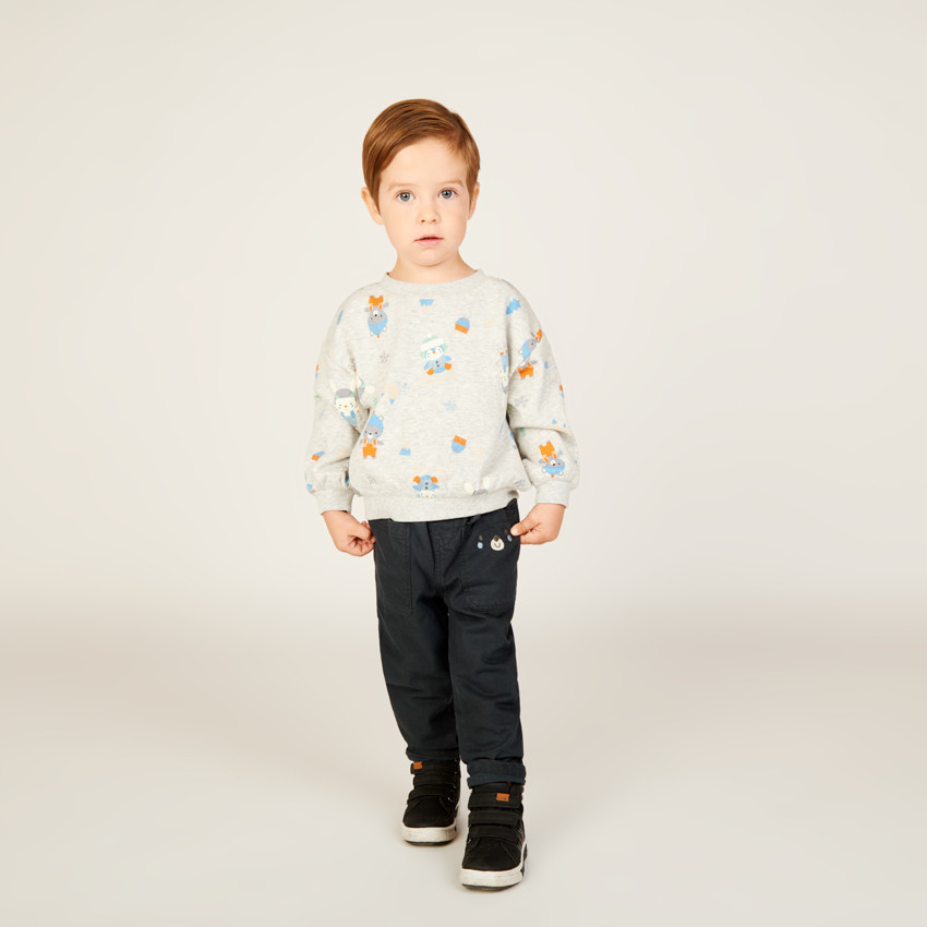 Sweat molleton oversize imprimé ski pour bébé garçon