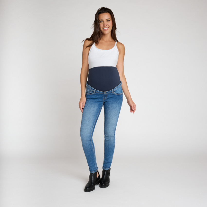 Jean slim de grossesse avec bandeau haut 
