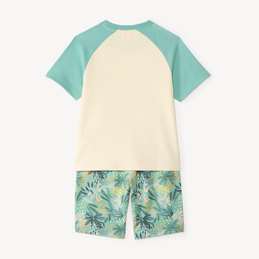Ensemble court t-shirt + bermuda imprimé jungle pour garçon  