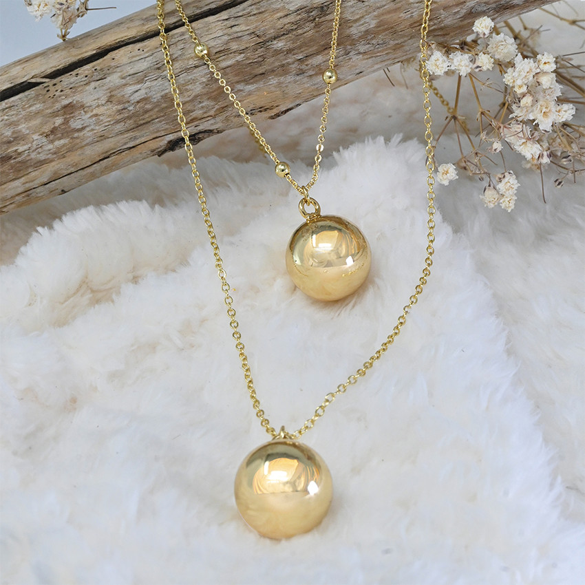 Bola de grossesse double chaine jumeaux or  