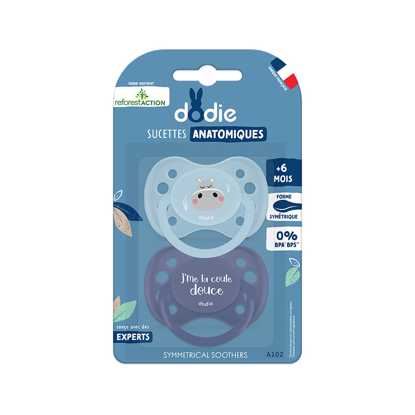 Lot de 2 sucettes anatomiques fantaisies 6M+ 