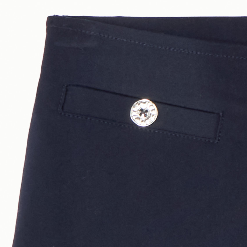 Jupe-short portefeuille en toile bleu marine pour fille  