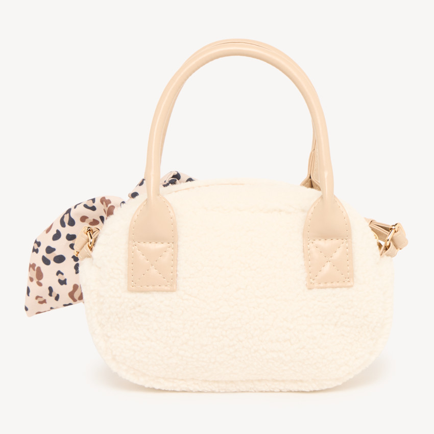 Sac bandoulière sherpa fille nœud léopard 