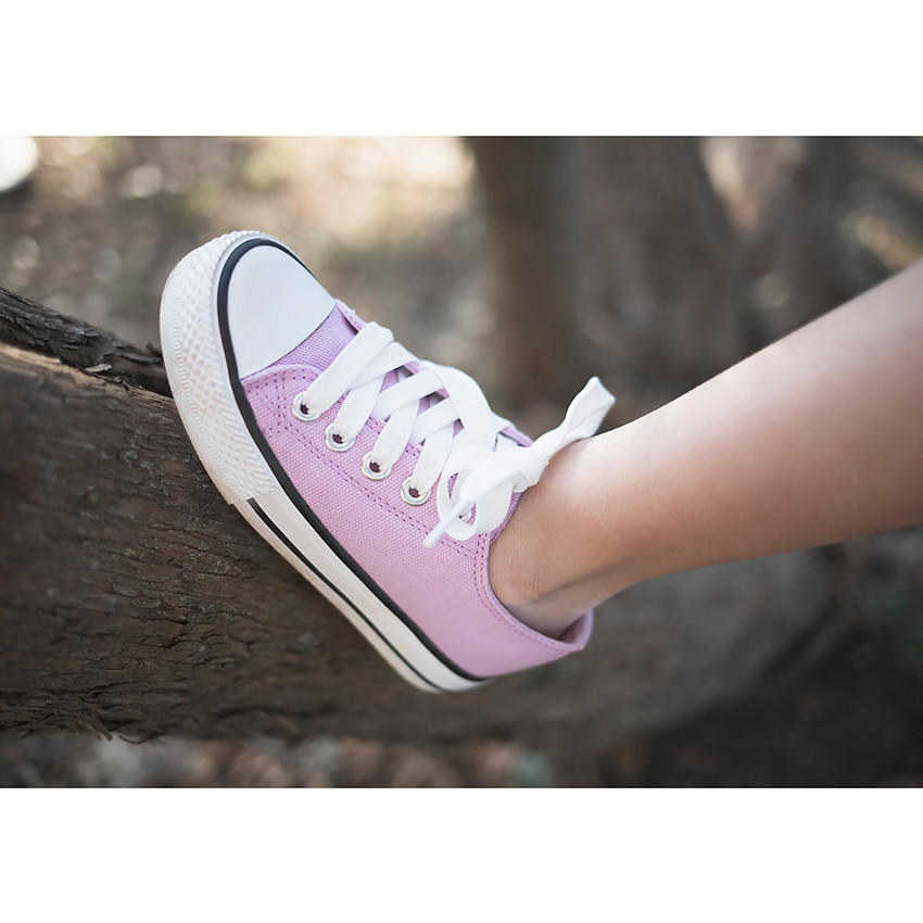 Baskets basses à lacet en toile pour fille 