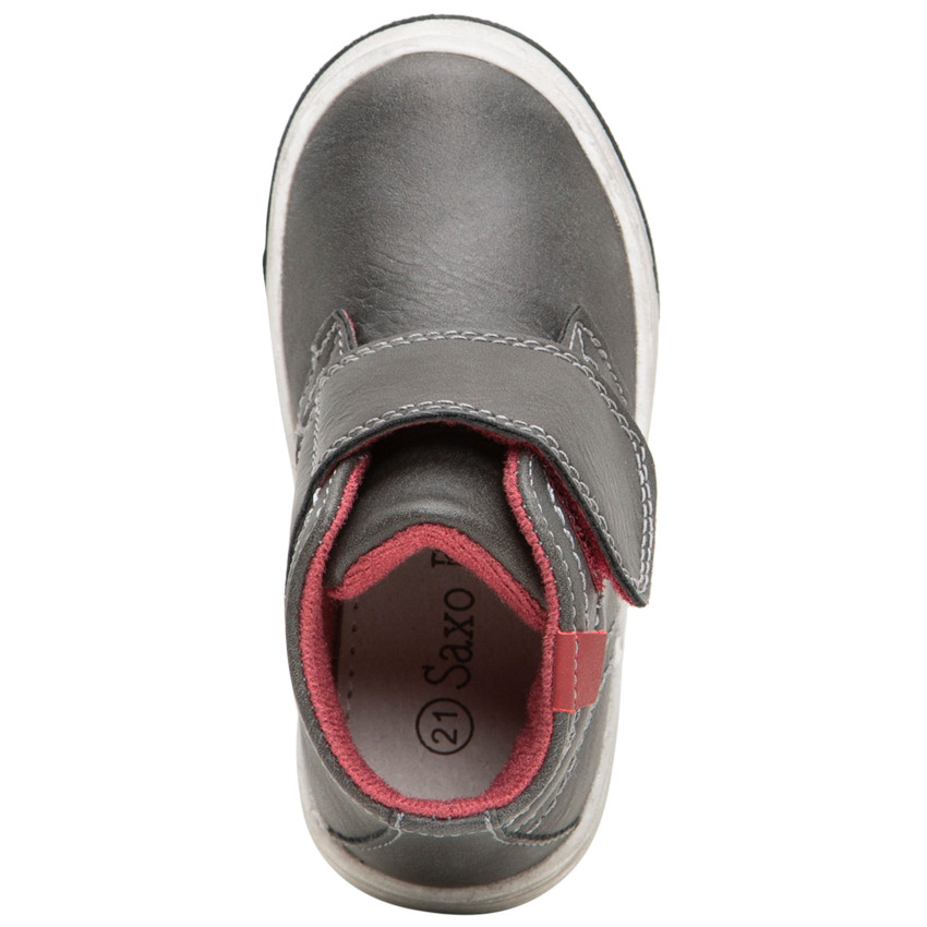 Baskets montantes effet cuir avec large scratch 