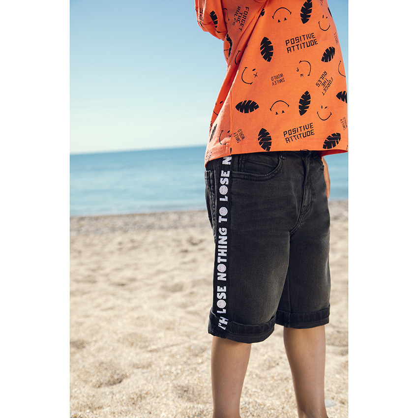 T-shirt manches courtes à capuche imprimé SmileyWorld pour enfant garçon 
