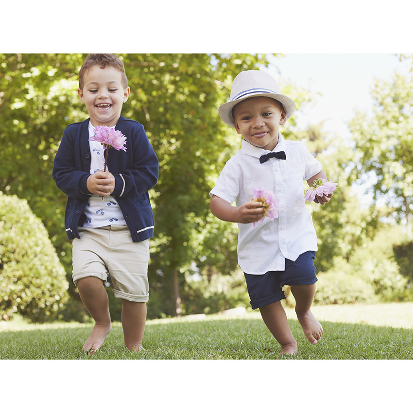 Bermuda coupe chino uni en coton armuré pour bébé garçon 