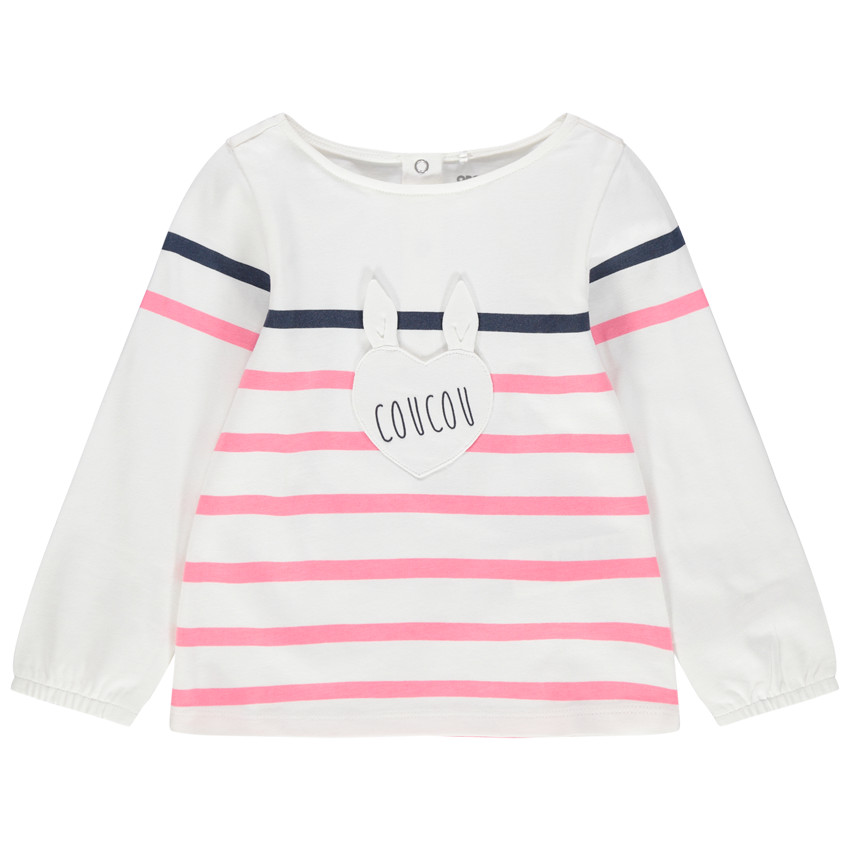 Marinière en coton bio à ouverture pressionnée 