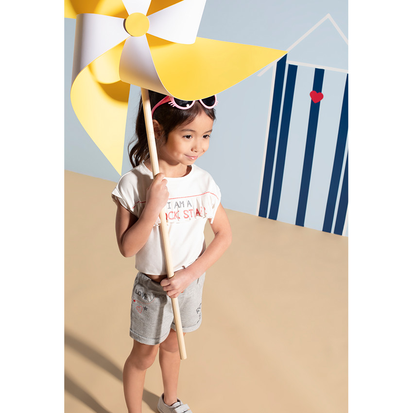 Ensemble avec tee-shirt à franges et short en jersey printé 