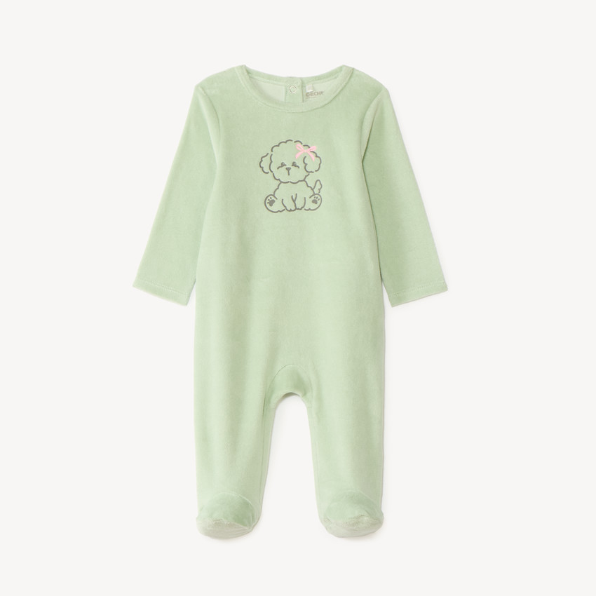 Dors-bien bébé fille en velours print mignon 