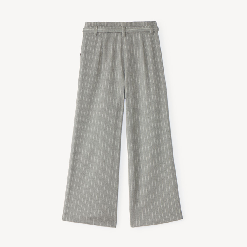 Pantalon large fille en flanelle avec cœur en strass 