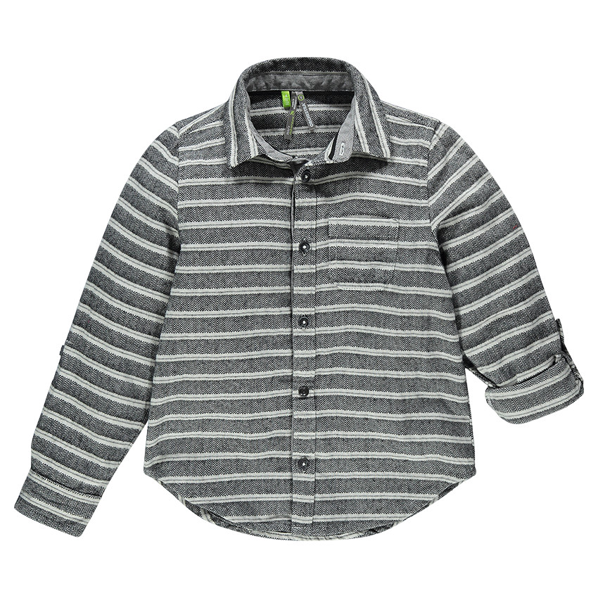 Chemise manches longues rayée en chambray 
