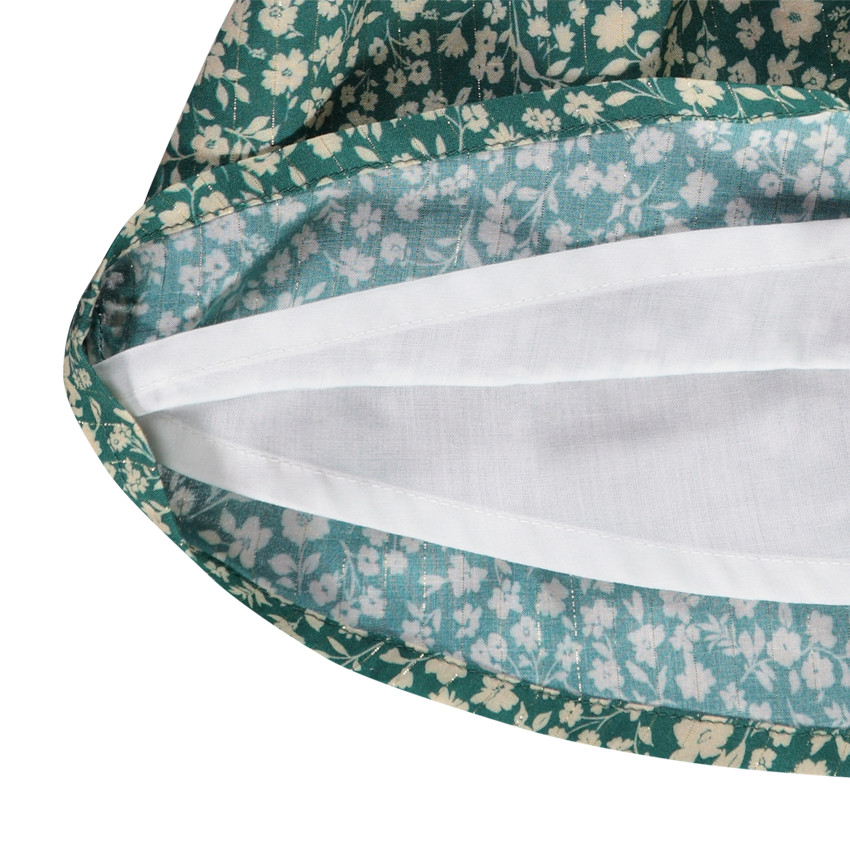 Jupe courte patineuse en voile de viscose imprimé fleuri pour fille 